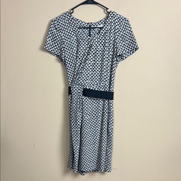 Rachel Rachel Roy Women’s Size 4 Black & Taupe Scallop Print Sheath Dress NWOT - Picture 1 of 5